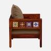 Rangrez Solid Wood 1 Seater Sofa in Honey Oak Finish in Brown Colour