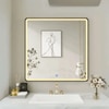 Modern Square Wall LED Mirror with Anodized Aluminum Frame Rose Gold Matte Black Brushed Silver