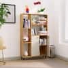 Hexa Engineered Wood Bookshelf Multipurpose Storage Rack in Giant Wood and Frosty White Colour