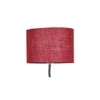 Eamon Maroon Natural Fiber Floor Lamp with Black Iron Base