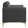 Veniza Velvet 2 Seater Sofa In Dark Grey Colour