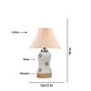 Devansh Off-White Cotton Shade Cross Pleated Lamp With Wood & Mosaic Glass Base For Decoration/Office/Home/Gifting/Study For Decoration/Office/Home/Gifting/Study
