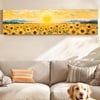 Sunflower Field Landscape Canvas Wall Art 12 x 46 Inch