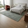 Presto Blue Geometric Hand Tufted Wool Carpet 4X6 Feet