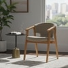 Cleffy Solid Wood Dining Chair in Brown Colour
