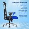 Vertex High Back Mesh Office Chair with Headrest in Black Colour