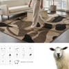 Handmade Wool Area Rug Modern Abstract Brown Beige 5 x 8 Feet Carpet