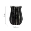Black with Gold lines Cylindrical Shaped Ceramic Vase
