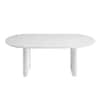 Velin Oval 6 to 8 Seater Extending Solid Wood Pedestal Dining Table White