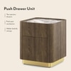 Dorian Engineered Wood Bedside Table With Ceramic Top In Walnut High Gloss Finish