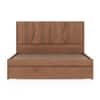 Koro  Solid Wood King Size Box Storage Bed In Amber Walnut Finish