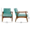 Armari Solid Wood Arm Chair in Sea Green Color