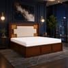 Nayra Solid Wood Comfort King Bed Hydraulic Storage Provincial Teak Finish Mattress 72 x 78 Inches