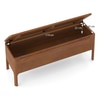Zaha Solid Wood Storage Bench In Amber walnut Finish