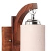 Devansh Solid Wood Electric Wall Light in Brown Colour with White Shade Count of 1 Light