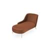 Henz Velvet Chaise Lounger in Brown Colour
