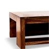 Wayne Sheesham Wood Contemporary Square Coffee Table In Teak Finish