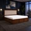 Leher Solid Wood Compact King Bed Box Storage Provincial Teak Finish Mattress 72 x 72 Inches