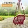 Swingzy Cotton Netted Rope Hanging Swing Chair for Adults and Kids Maroon