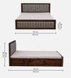 Dijon Sheesham Wood Queen Size Bed in Provincial Teak Finish With Box Storage 60x78 inches