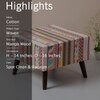 Hues Jacquard Wooden Stool in Multi Color Set of 2