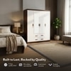 Miller 4 Doors 4 Drawers Wardrobe With Mirror and Lock in Two Tone Finish
