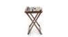 Latt Folding Table-Stool Tall Teak Finish