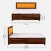 Elvara Box Storage Solid Wood Bed King Size in Provincial Teak Finish
