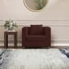 Windsor Premium 1 Seater Fabric Sofa in Deep Crimson Velvet Colour