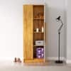 Hexa Red Wooden 1 Door Wardrobe with Hanging Space in Giant Wood and Frosty White Colour