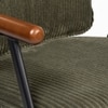 Antho Cotton Dining Chair with Wooden Armrest