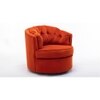 Marius Swivel Solid Wood Round Chair in Orange Colour