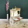 D'Dass Multi Color Mdf and Sheesham Wooden Temple With Cabinet For Pooja