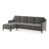 Abbey Sectional Sofa (Colour : Ash Grey Velvet, Cushion : Hard, Seater : Left Aligned 3 Seater + Left Aligned Chaise)