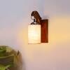 Devansh Solid Wood Electric Wall Light in Brown Colour with White Shade Count of 1 Light