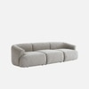 Zenliving Wood 3 Seater With Upholstery Non Storage Sofa In Grey Colour