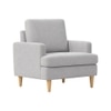 Oliver Boucle Fabric Lounge Chair in White Colour