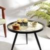 Oalveil Solid Wood Side Table in Black Finish