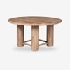 Elysianis Leewell Solid Wood 6 Seater Dining Table in Limewash Finish