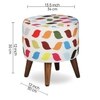 Julian Solid Wood  Ottomon in  Multicolor Colour