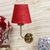 Devansh Metal Electric Wall Light in Gold Colour with Maroon Shade Count of 1 Light