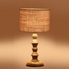 Devansh Beige Jute Table Lamp With  Wood Natural Base (7X7X15.5 Inches)-9