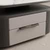 The Aurelia Fluted Modern Coffee Table with Carrara Marble Top and Drawers