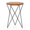 Dyson Hex Solid Wood Side Table In Amber Walnut Finish With Black Base