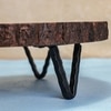 Ireka Homes Kaarigari Acacia Wood Trivet with Metal Legs (10.25x3.75 in)