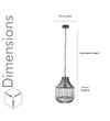 Tindori Clear Crystal With Black Metal Hanging Pendant Light