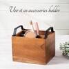 Inseparables Teak Wood Cutlery Holder Black With Cane