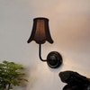 Devansh Black Wall Mounted Lamp With Black  Cotton Shade