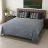 Multicolor Blue Shade Abstract 400 Tc Cotton Flat Super King Size Bedsheet With 2 Pilllow Covers
