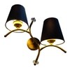 Devansh Metal Electric Wall Light in Gold Colour with Black Shade Count of 2 Lights